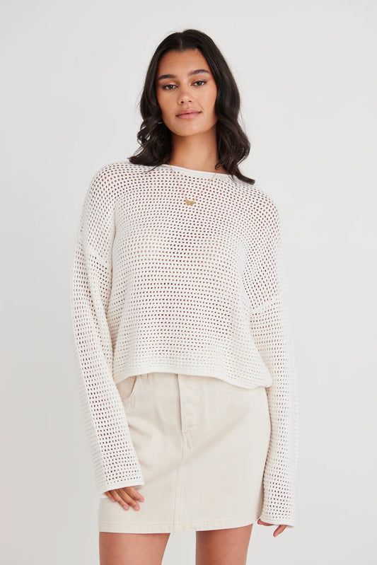 Dawn Ivory Crochet Knit Jumper