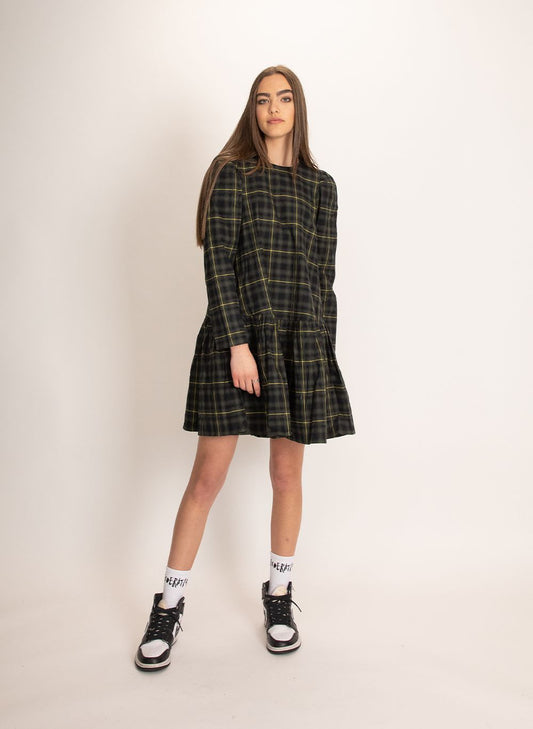 With Me Dress - Green Plaid